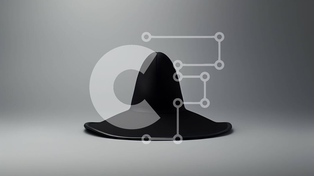 Intra Συλλεκτικό Ξύλινο Παζλ Plywood  4mm - Μαύρο καπέλο με φαρδύ γείσο σε γκρι φόντο Σε Ξύλινο Κουτί - Διαστάσεις Puzzle: 10x10 cm – 25 κομμάτια