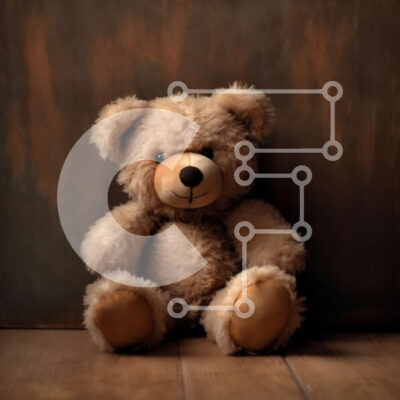 Intra Συλλεκτικό Ξύλινο Παζλ Plywood  4mm - Αξιολάτρευτο αρκουδάκι που κάθεται σε ένα ξύλινο πάτωμα Σε Ξύλινο Κουτί - Διαστάσεις: 10x10 cm – 25 κομμάτια - Image 1