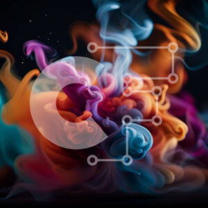 Intra Συλλεκτικό Ξύλινο Παζλ Plywood  4mm - Δονούμενη και εντυπωσιακή αφηρημένη εικόνα του πολύχρωμου στροβιλισμού καπνού Σε Ξύλινο Κουτί - Διαστάσεις Puzzle: 10x10 cm – 25 κομμάτια