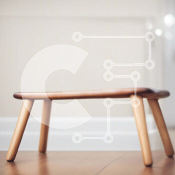 Intra Συλλεκτικό Ξύλινο Παζλ Plywood  4mm - Μικρό ξύλινο σκαμπό σε άδειο δωμάτιο Σε Ξύλινο Κουτί - Διαστάσεις Puzzle: 10x10 cm – 25 κομμάτια - Image 1