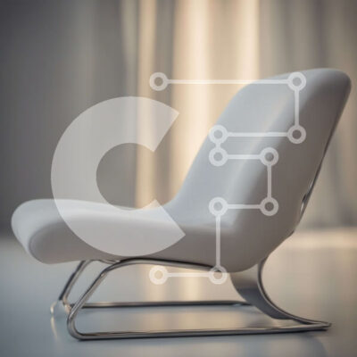 Intra Συλλεκτικό Ξύλινο Παζλ Plywood  4mm - Μοντέρνα λευκή πολυθρόνα με κομψή σχεδίαση Σε Ξύλινο Κουτί - Διαστάσεις Puzzle: 10x10 cm – 25 κομμάτια - Image 1