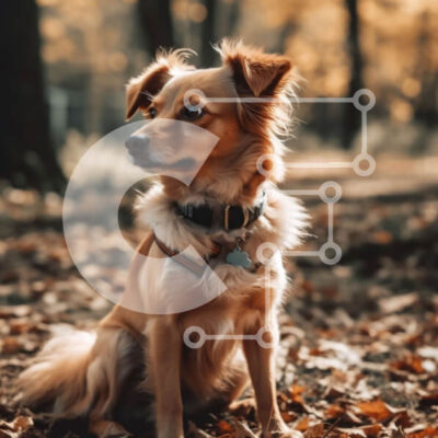 Intra Συλλεκτικό Ξύλινο Παζλ Plywood  4mm - Αξιολάτρευτη εικόνα ενός μικρού καφέ σκύλου σε ένα ξέφωτο δάσους Σε Ξύλινο Κουτί - Διαστάσεις: 10x10 cm – 25 κομμάτια - Image 1