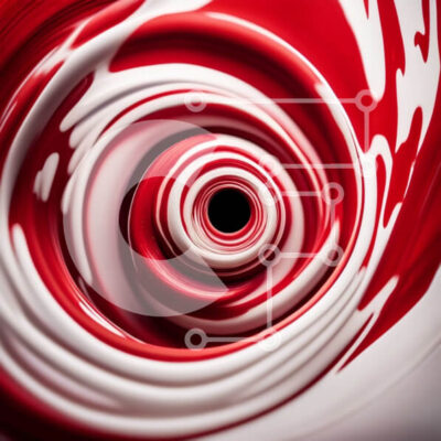 Intra Συλλεκτικό Ξύλινο Παζλ Plywood  4mm - Εντυπωσιακό αφηρημένο κόκκινο και άσπρο σπειροειδές σχέδιο Σε Ξύλινο Κουτί - Διαστάσεις Puzzle: 10x10 cm – 25 κομμάτια - Image 1