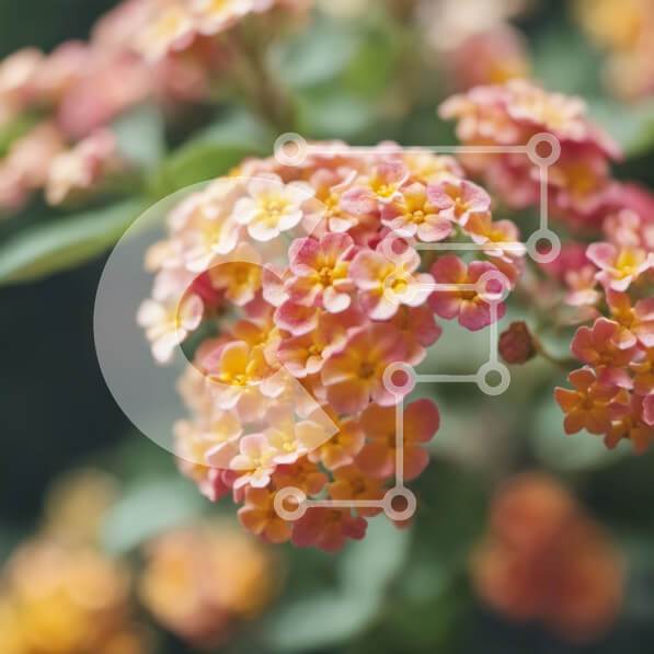 Intra Συλλεκτικό Ξύλινο Παζλ Plywood  4mm - Κοντινό πλάνο ροζ και πορτοκαλί λουλουδιών σε πλήρη άνθιση Σε Ξύλινο Κουτί - Διαστάσεις: 10x10 cm – 25 κομμάτια