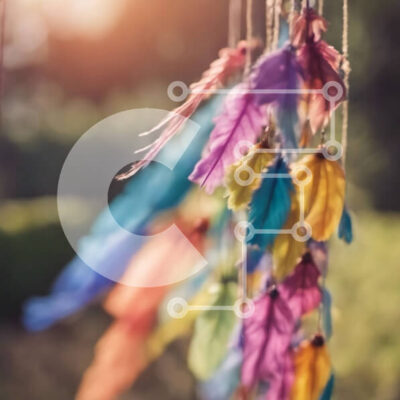 Intra Συλλεκτικό Ξύλινο Παζλ Plywood  4mm - Πολύχρωμα φτερά που κρέμονται σε κορδόνι Σε Ξύλινο Κουτί - Διαστάσεις: 10x10 cm – 25 κομμάτια - Image 1