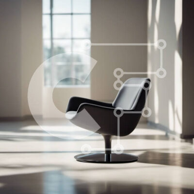 Intra Συλλεκτικό Ξύλινο Παζλ Plywood  4mm - Κομψή και μινιμαλιστική μαύρη πολυθρόνα σε ένα φωτεινό δωμάτιο Σε Ξύλινο Κουτί - Διαστάσεις Puzzle: 10x10 cm – 25 κομμάτια - Image 1