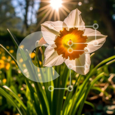 Intra Συλλεκτικό Ξύλινο Παζλ Plywood  4mm - Όμορφη εικόνα ενός λουλουδιού ασφόδελου με έντονο φως του ήλιου Σε Ξύλινο Κουτί - Διαστάσεις: 10x10 cm – 25 κομμάτια - Image 1