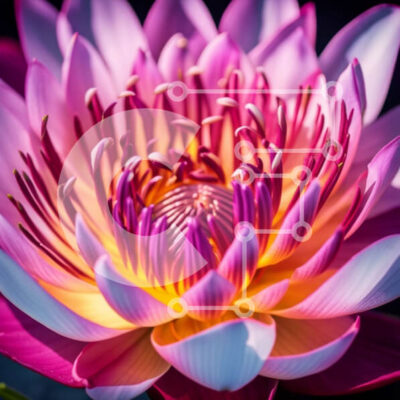 Intra Συλλεκτικό Ξύλινο Παζλ Plywood 4mm - Όμορφη κινηματογράφηση σε πρώτο πλάνο ενός ροζ λουλουδιού λωτού με κίτρινο κέντρο Σε Ξύλινο Κουτί - Διαστάσεις: 10x10 cm – 25 κομμάτια - Image 1