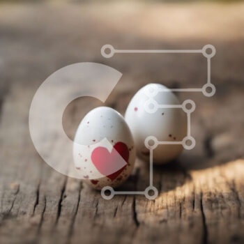 Intra Συλλεκτικό Ξύλινο Παζλ Plywood  4mm - Αυγά ζωγραφισμένα με καρδιά σε ξύλινη επιφάνεια Σε Ξύλινο Κουτί - Διαστάσεις Puzzle: 10x10 cm – 25 κομμάτια - Image 1