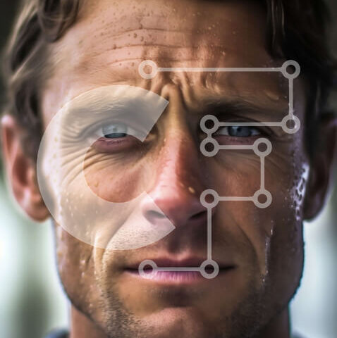 Intra Συλλεκτικό Ξύλινο Παζλ Plywood 4mm - Σοβαρός άντρας με μπλε μάτια και μπλε πουκάμισο Σε Ξύλινο Κουτί - Διαστάσεις Puzzle: 10x10 cm – 25 κομμάτια - Image 1