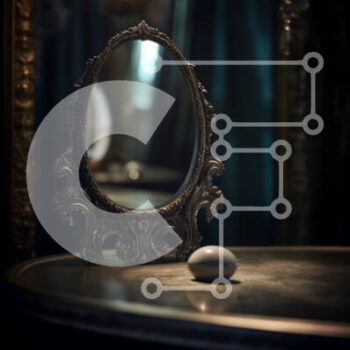 Intra Συλλεκτικό Ξύλινο Παζλ Plywood  4mm - Περίπλοκος σκαλιστός καθρέφτης με λοξότμητη άκρη σε δωμάτιο με χαμηλό φωτισμό Σε Ξύλινο Κουτί - Διαστάσεις Puzzle: 10x10 cm – 25 κομμάτια - Image 1