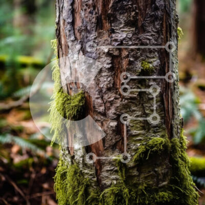 Intra Συλλεκτικό Ξύλινο Παζλ Plywood 4mm - Ποώδης κορμός δέντρου σε ένα καταπράσινο δάσος Σε Ξύλινο Κουτί - Διαστάσεις: 10x10 cm – 25 κομμάτια - Image 1