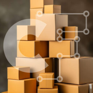 Intra Συλλεκτικό Ξύλινο Παζλ Plywood  4mm - Στοίβα από καφέ κουτιά από χαρτόνι σε ξύλινη επιφάνεια Σε Ξύλινο Κουτί - Διαστάσεις: 10x10 cm – 25 κομμάτια