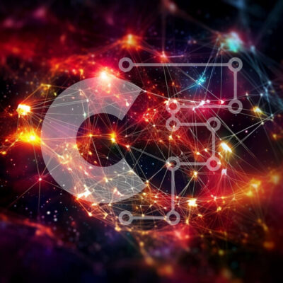 Intra Συλλεκτικό Ξύλινο Παζλ Plywood 4mm - Δονούμενη εικόνα ενός αφηρημένου δικτύου με ουράνιο φόντο Σε Ξύλινο Κουτί - Διαστάσεις Puzzle: 10x10 cm – 25 κομμάτια - Image 1