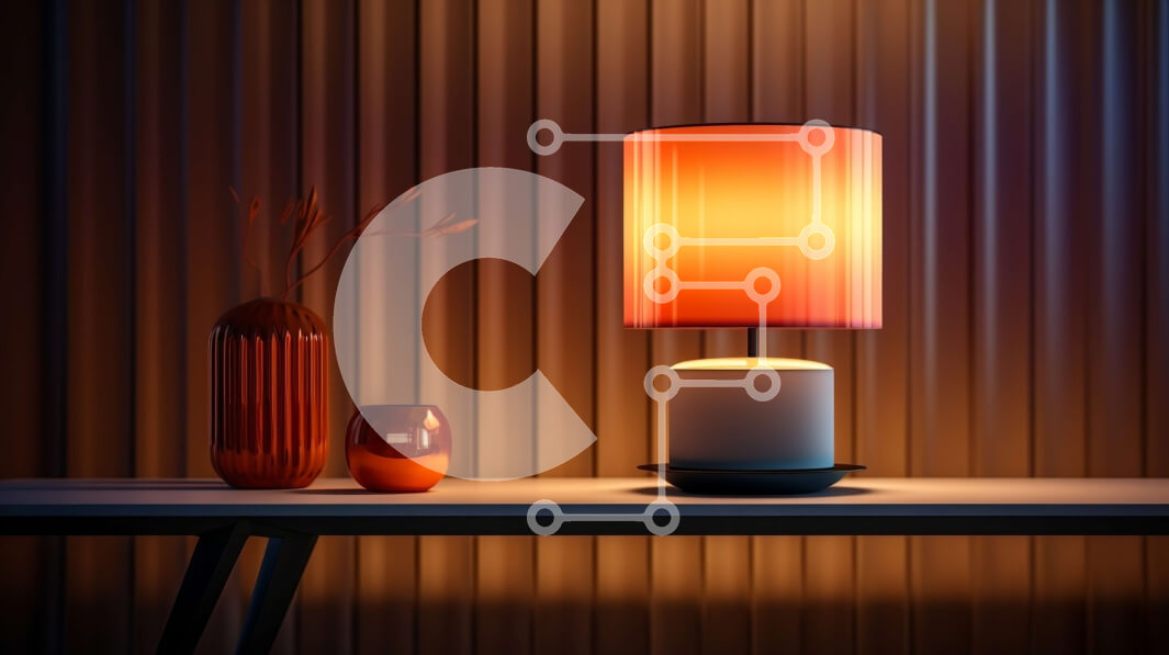 Intra Συλλεκτικό Ξύλινο Παζλ Plywood  4mm - Επιτραπέζιο φωτιστικό με πορτοκαλί σκιά και λουλούδια Σε Ξύλινο Κουτί - Διαστάσεις Puzzle: 10x10 cm – 25 κομμάτια