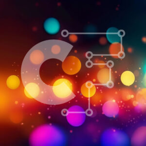 Intra Συλλεκτικό Ξύλινο Παζλ Plywood  4mm - Ζωντανό και δυναμικό αφηρημένο φόντο με θολά φώτα και κύκλους Σε Ξύλινο Κουτί - Διαστάσεις Puzzle: 10x10 cm – 25 κομμάτια