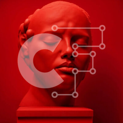 Intra Συλλεκτικό Ξύλινο Παζλ Plywood  4mm - Γαλήνιο κόκκινο γλυπτό γυναικείου κεφαλιού Σε Ξύλινο Κουτί - Διαστάσεις Puzzle: 10x10 cm – 25 κομμάτια - Image 1