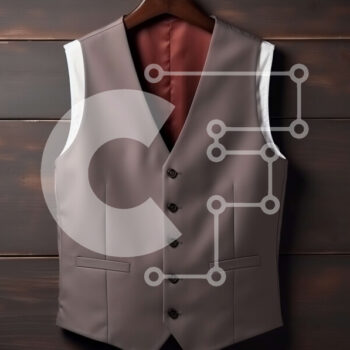 Intra Συλλεκτικό Ξύλινο Παζλ Plywood  4mm - Γκρι Γιλέκο Κρεμαστό σε Ξύλινη Κρεμάστρα Σε Ξύλινο Κουτί - Διαστάσεις Puzzle: 10x10 cm – 25 κομμάτια - Image 1