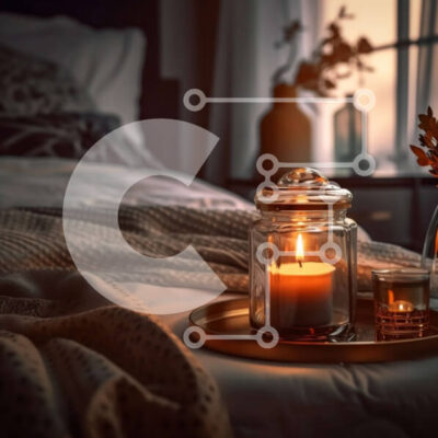 Intra Συλλεκτικό Ξύλινο Παζλ Plywood 4mm - Άνετο υπνοδωμάτιο με κομοδίνο με κεριά Σε Ξύλινο Κουτί - Διαστάσεις Puzzle: 10x10 cm – 25 κομμάτια - Image 1