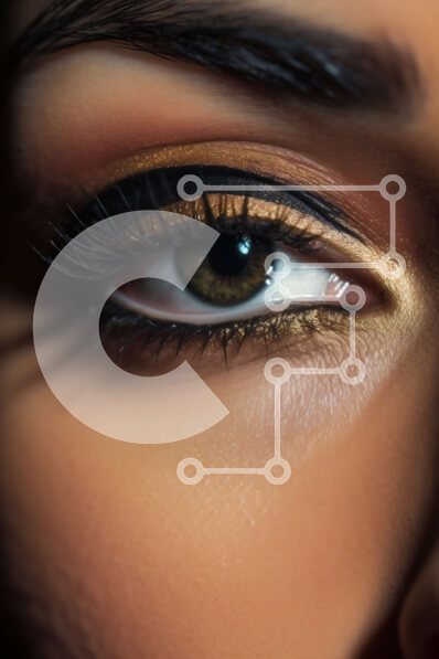 Intra Συλλεκτικό Ξύλινο Παζλ Plywood  4mm - Εκπληκτική κινηματογράφηση σε πρώτο πλάνο γυναικείου ματιού με εντυπωσιακό μαύρο eyeliner Σε Ξύλινο Κουτί - Διαστάσεις Puzzle: 10x10 cm – 25 κομμάτια