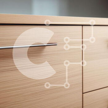 Intra Συλλεκτικό Ξύλινο Παζλ Plywood  4mm - Κοντινή όψη ενός σύγχρονου ξύλινου ντουλαπιού με μεταλλική λαβή Σε Ξύλινο Κουτί - Διαστάσεις Puzzle: 10x10 cm – 25 κομμάτια - Image 1