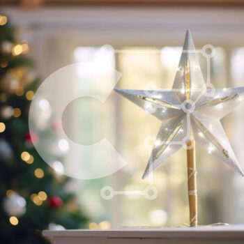 Intra Συλλεκτικό Ξύλινο Παζλ Plywood  4mm - Διακόσμηση White Star στο τραπέζι με χριστουγεννιάτικο δέντρο Σε Ξύλινο Κουτί - Διαστάσεις Puzzle: 10x10 cm – 25 κομμάτια - Image 1