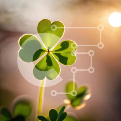 Intra Συλλεκτικό Ξύλινο Παζλ Plywood  4mm - Τετράφυλλο τριφύλλι στο ηλιοβασίλεμα Σε Ξύλινο Κουτί - Διαστάσεις: 10x10 cm – 25 κομμάτια - Image 1