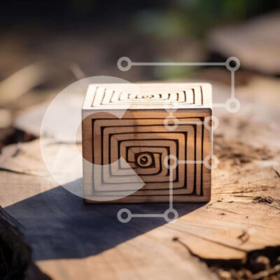 Intra Συλλεκτικό Ξύλινο Παζλ Plywood 4mm - Περίπλοκα σχεδιασμένος ξύλινος κύβος λαβύρινθου Σε Ξύλινο Κουτί - Διαστάσεις: 10x10 cm – 25 κομμάτια - Image 1