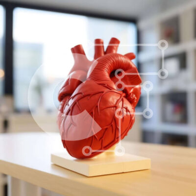 Intra Συλλεκτικό Ξύλινο Παζλ Plywood  4mm - Κόκκινη οθόνη μοντέλου ανθρώπινης καρδιάς Σε Ξύλινο Κουτί - Διαστάσεις Puzzle: 10x10 cm – 25 κομμάτια - Image 1