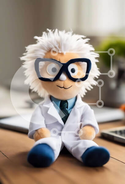 Intra Συλλεκτικό Ξύλινο Παζλ Plywood  4mm - Γεμισμένο Toy Scientist με γυαλιά και παλτό εργαστηρίου Σε Ξύλινο Κουτί - Διαστάσεις: 10x10 cm – 25 κομμάτια