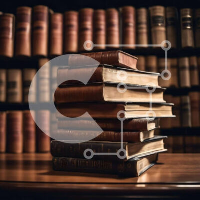 Intra Συλλεκτικό Ξύλινο Παζλ Plywood  4mm - Στοίβα από παλιά βιβλία στη βιβλιοθήκη με ράφια Σε Ξύλινο Κουτί - Διαστάσεις Puzzle: 10x10 cm – 25 κομμάτια - Image 1