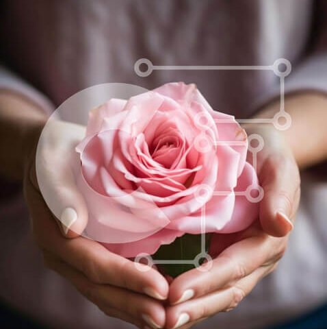 Intra Συλλεκτικό Ξύλινο Παζλ Plywood 4mm - Ρομαντικό ζευγάρι που κρατά ροζ τριαντάφυλλα Σε Ξύλινο Κουτί - Διαστάσεις Puzzle: 10x10 cm – 25 κομμάτια - Image 1