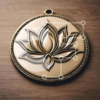 Intra Συλλεκτικό Ξύλινο Παζλ Plywood  4mm - Χρυσό μετάλλιο Lotus για τη μνήμη και τα επιτεύγματα Σε Ξύλινο Κουτί - Διαστάσεις: 10x10 cm – 25 κομμάτια - Image 1