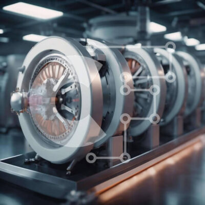 Intra Συλλεκτικό Ξύλινο Παζλ Plywood  4mm - Οθόνη βιομηχανικών κινητήρων και γραναζιών Σε Ξύλινο Κουτί - Διαστάσεις Puzzle: 10x10 cm – 25 κομμάτια - Image 1