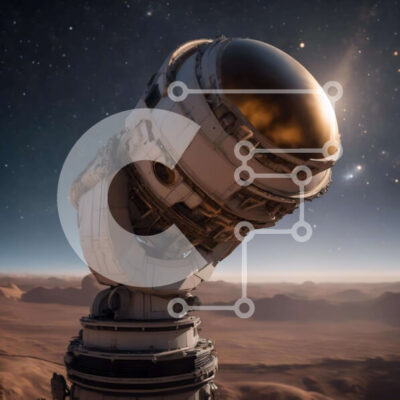 Intra Συλλεκτικό Ξύλινο Παζλ Plywood  4mm - Διαστημικό σκάφος στο Παρατηρητήριο της Ερήμου με αστέρια και πλανήτες Σε Ξύλινο Κουτί - Διαστάσεις Puzzle: 10x10 cm – 25 κομμάτια - Image 1