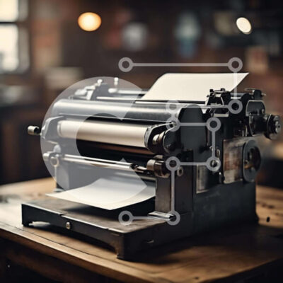 Intra Συλλεκτικό Ξύλινο Παζλ Plywood  4mm - Vintage γραφομηχανή σε ξύλινο τραπέζι Σε Ξύλινο Κουτί - Διαστάσεις: 10x10 cm – 25 κομμάτια - Image 1