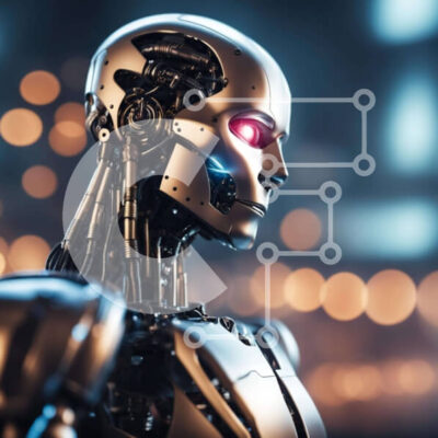 Intra Συλλεκτικό Ξύλινο Παζλ Plywood 4mm - Ρομπότ τεχνητής νοημοσύνης με κόκκινα μάτια Σε Ξύλινο Κουτί - Διαστάσεις Puzzle: 10x10 cm – 25 κομμάτια - Image 1