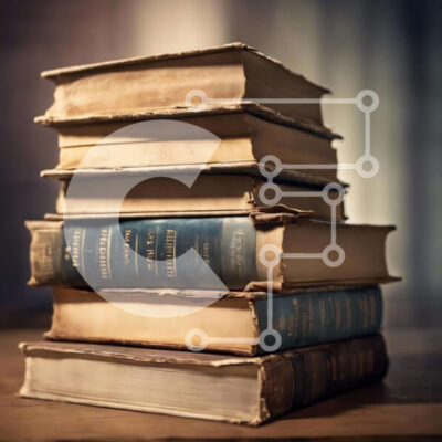 Intra Συλλεκτικό Ξύλινο Παζλ Plywood  4mm - Στοίβα από παλιά βιβλία φόντο Σε Ξύλινο Κουτί - Διαστάσεις Puzzle: 10x10 cm – 25 κομμάτια - Image 1