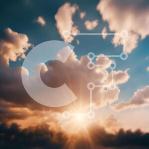 Intra Συλλεκτικό Ξύλινο Παζλ Plywood  4mm - Συννεφιασμένος ουρανός με ήλιο που λάμπει Σε Ξύλινο Κουτί - Διαστάσεις: 10x10 cm – 25 κομμάτια