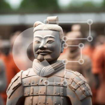 Intra Συλλεκτικό Ξύλινο Παζλ Plywood  4mm - Αγάλματα πολεμιστών από τερακότα στη συλλογή αρχαίων αντικειμένων Σε Ξύλινο Κουτί - Διαστάσεις Puzzle: 10x10 cm – 25 κομμάτια - Image 1