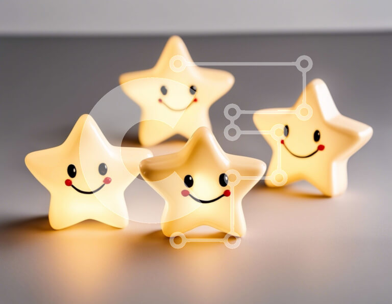 Intra Συλλεκτικό Ξύλινο Παζλ Plywood  4mm - Φωτάκια Smiley Face σε σχήμα αστεριού για διακόσμηση ή παιχνίδι Σε Ξύλινο Κουτί - Διαστάσεις: 10x10 cm – 25 κομμάτια - Image 1