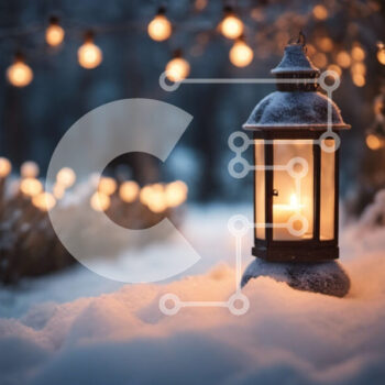 Intra Συλλεκτικό Ξύλινο Παζλ Plywood 4mm - Snowy Lantern Lit από το φως των κεριών Σε Ξύλινο Κουτί - Διαστάσεις Puzzle: 10x10 cm – 25 κομμάτια - Image 1