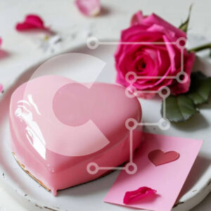 Intra Συλλεκτικό Ξύλινο Παζλ Plywood  4mm - Τούρτα του Αγίου Βαλεντίνου σε σχήμα καρδιάς με τριαντάφυλλα Σε Ξύλινο Κουτί - Διαστάσεις: 10x10 cm – 25 κομμάτια