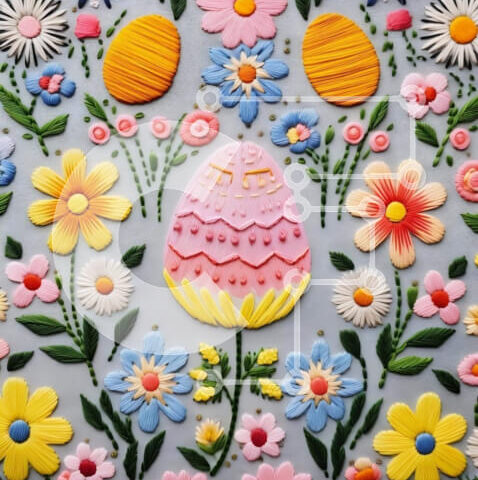 Intra Συλλεκτικό Ξύλινο Παζλ Plywood 4mm - Πολύχρωμο Πασχαλινό αυγό με λουλούδια και διακοσμητικά στοιχεία Σε Ξύλινο Κουτί - Διαστάσεις: 10x10 cm – 25 κομμάτια - Image 1