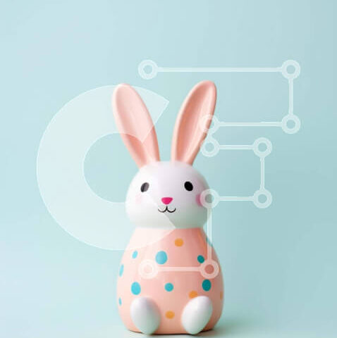 Intra Συλλεκτικό Ξύλινο Παζλ Plywood  4mm - Πασχαλινό ειδώλιο λαγουδάκι Σε Ξύλινο Κουτί - Διαστάσεις Puzzle: 10x10 cm – 25 κομμάτια - Image 1