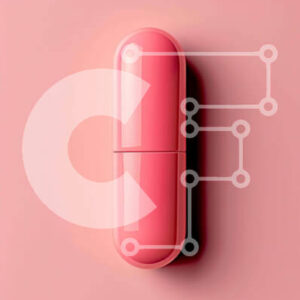 Intra Συλλεκτικό Ξύλινο Παζλ Plywood  4mm - Ροζ χάπι σε πορτοκαλί φόντο Σε Ξύλινο Κουτί - Διαστάσεις Puzzle: 10x10 cm – 25 κομμάτια