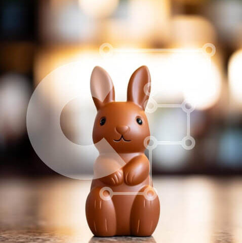 Intra Συλλεκτικό Ξύλινο Παζλ Plywood 4mm - Μικρό καφέ κουνελάκι ειδώλιο στο τραπέζι Σε Ξύλινο Κουτί - Διαστάσεις: 10x10 cm – 25 κομμάτια - Image 1