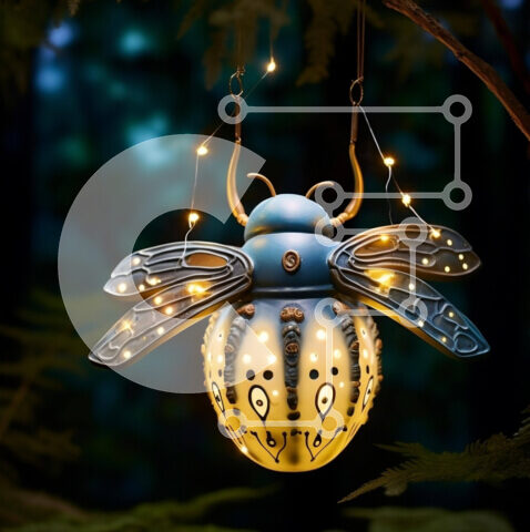 Intra Συλλεκτικό Ξύλινο Παζλ Plywood 4mm - Φωτιστικό σε σχήμα σκαθαριού στο σκοτάδι Σε Ξύλινο Κουτί - Διαστάσεις: 10x10 cm – 25 κομμάτια - Image 1