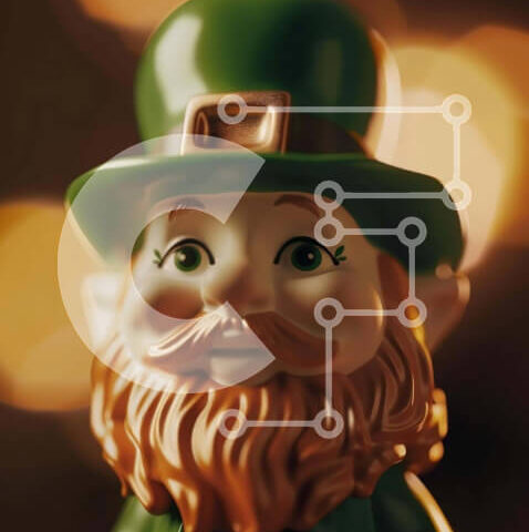 Intra Συλλεκτικό Ξύλινο Παζλ Plywood  4mm - Ειδώλιο Leprechaun για την Ημέρα του Αγίου Πατρικίου Σε Ξύλινο Κουτί - Διαστάσεις: 10x10 cm – 25 κομμάτια - Image 1