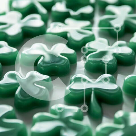 Intra Συλλεκτικό Ξύλινο Παζλ Plywood 4mm - Τριφύλλι Jellybeans για την ημέρα του Αγίου Πατρικίου Σε Ξύλινο Κουτί - Διαστάσεις: 10x10 cm – 25 κομμάτια - Image 1